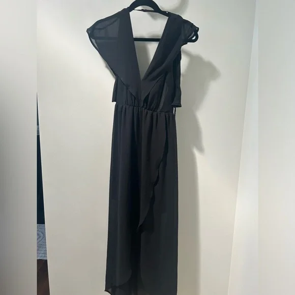 Romeo and Juliet, short sleeve size small black dress long length - Picture 2 of 2